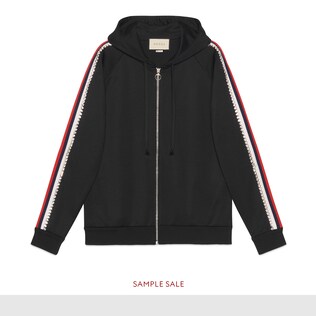 Crystal embroidered jersey sweatshirt