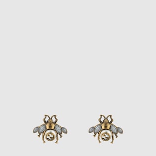 Bee earrings with crystals