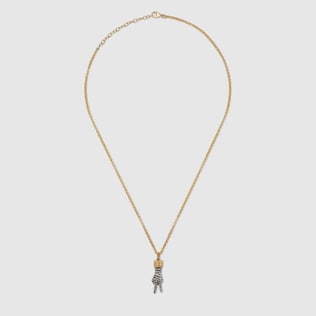 Halskette mit Hand-Anhänger und Diamanten