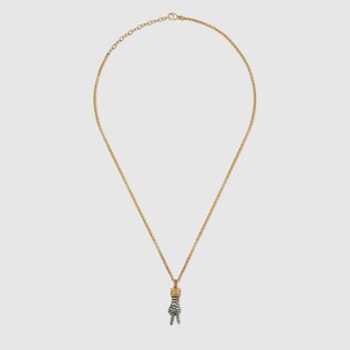 Hand pendant necklace with diamonds