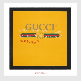 Gucci Coco Capitán logo silk scarf