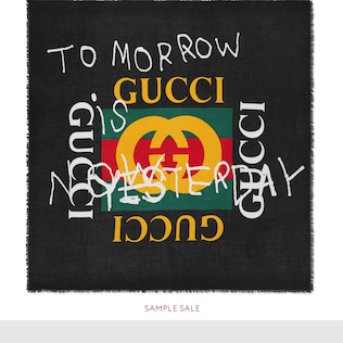 Gucci Coco Capitán logo modal silk shawl