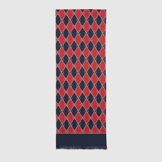 Foulard en soie à imprimé losange Gucci