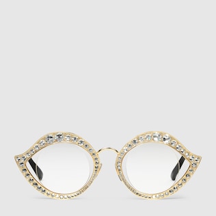 Occhiali cat-eye con cristalli