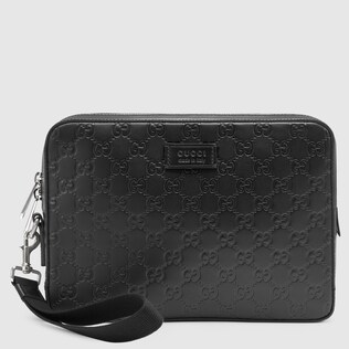 グッチ シグネチャー レザー メンズ バッグ