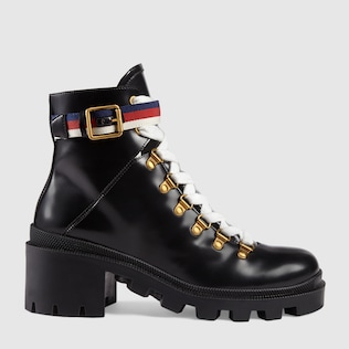 Stivaletto in pelle con cinturino Sylvie Web
