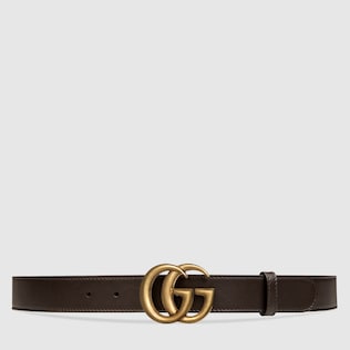 Ceinture en cuir avec boucle double G
