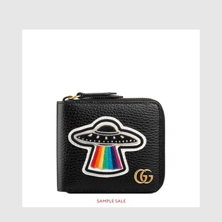 Leather coin wallet with UFO