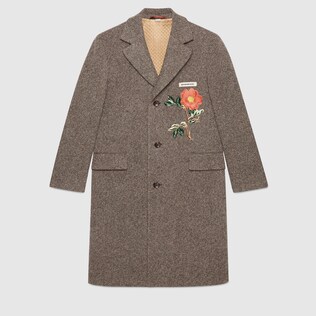 Cappotto in lana con ricami
