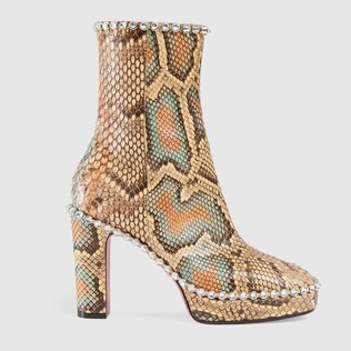 Python ankle boot with crystals