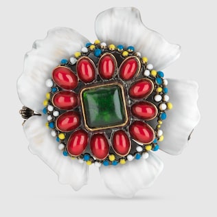 Bague anneaux multiples avec fleur
