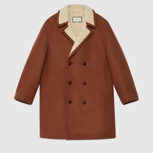 Embroidered wool mohair coat