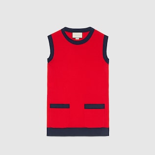 Contrast wool knitted top