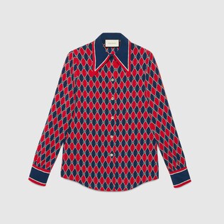 Gucci Rhombus print silk shirt