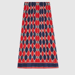 Rock aus Seide mit Gucci Rhombus-Print