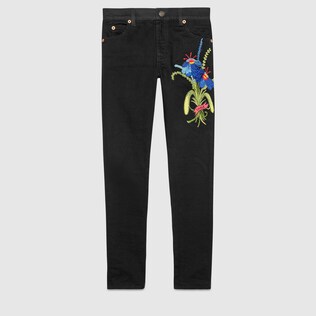 Unskilled Worker embroidered denim pant