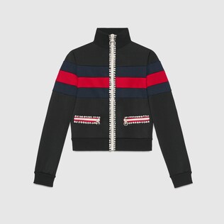 Technical jersey zip up jacket