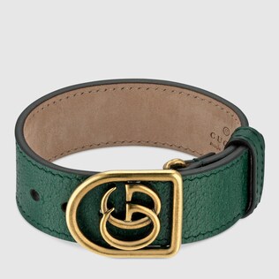 Bracelet in leather with Double G