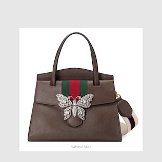 GucciTotem leather top handle with butterfly