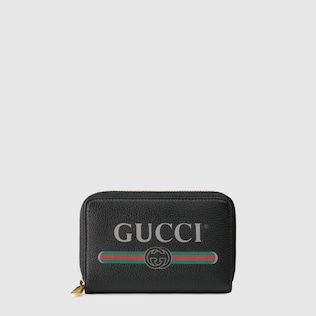Gucci logo leather card case