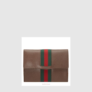 Clutch GucciTotem in pelle con Web