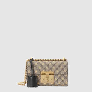 Padlock small GG bees shoulder bag