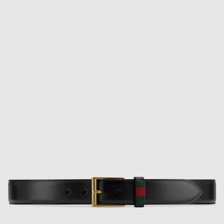 Ceinture en cuir avec bande Web
