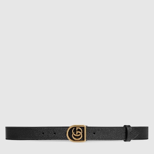 Ceinture en cuir avec Double G encadré