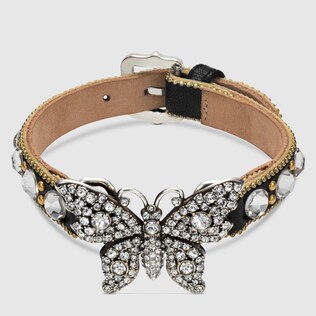 Crystal studded butterfly bracelet