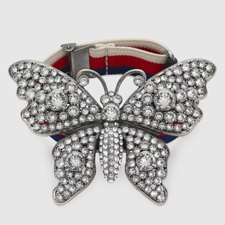Crystal studded butterfly bracelet