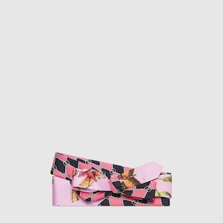 Garden chains print silk headband