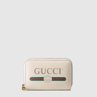 Tarjetero de Piel con Estampado Gucci