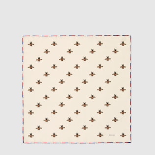 Bees print silk pocket square