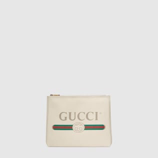 Portfolio moyen format en cuir avec logo Gucci