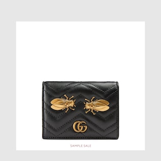 Porte-cartes GG Marmont avec clou papillon de nuit