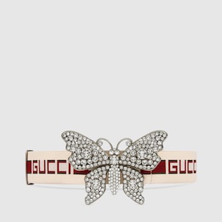 Cintura con nastro Gucci e farfalla