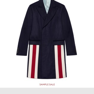 Abrigo de Cashmere Ecológico con Tribanda Web