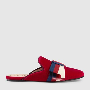 Velvet slipper with Sylvie bow
