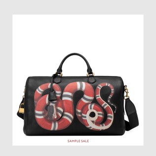 Sac de voyage en cuir à imprimé Kingsnake