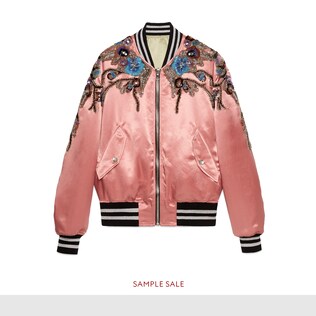 Reversible sequin acetate bomber