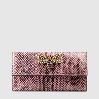 Portefeuille Continental Queen Margaret en peau de serpent