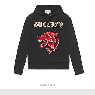 Guccify cotton sweatshirt with wolf