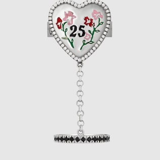 Anillo con Cadena de Plata con Corazón
