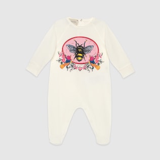 Baby sleepsuit with Gucci bee print