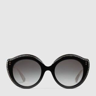 Round-frame acetate sunglasses