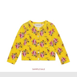 Baby roses print merino cardigan