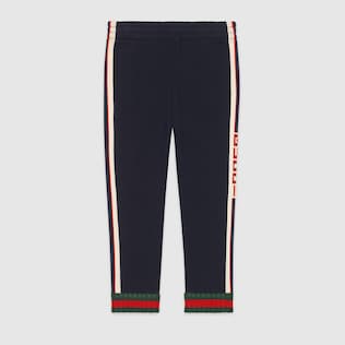 Children's trousers with Gucci jacquard trim