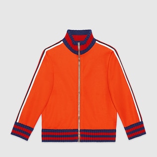 Children's technical jersey sweatshirt with tiger