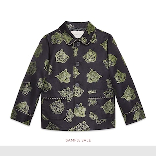 Chaqueta Infantil con Jacquard de Cabezas Felinas de Lúrex