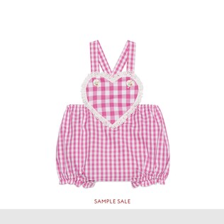 Baby check overall with heart bib